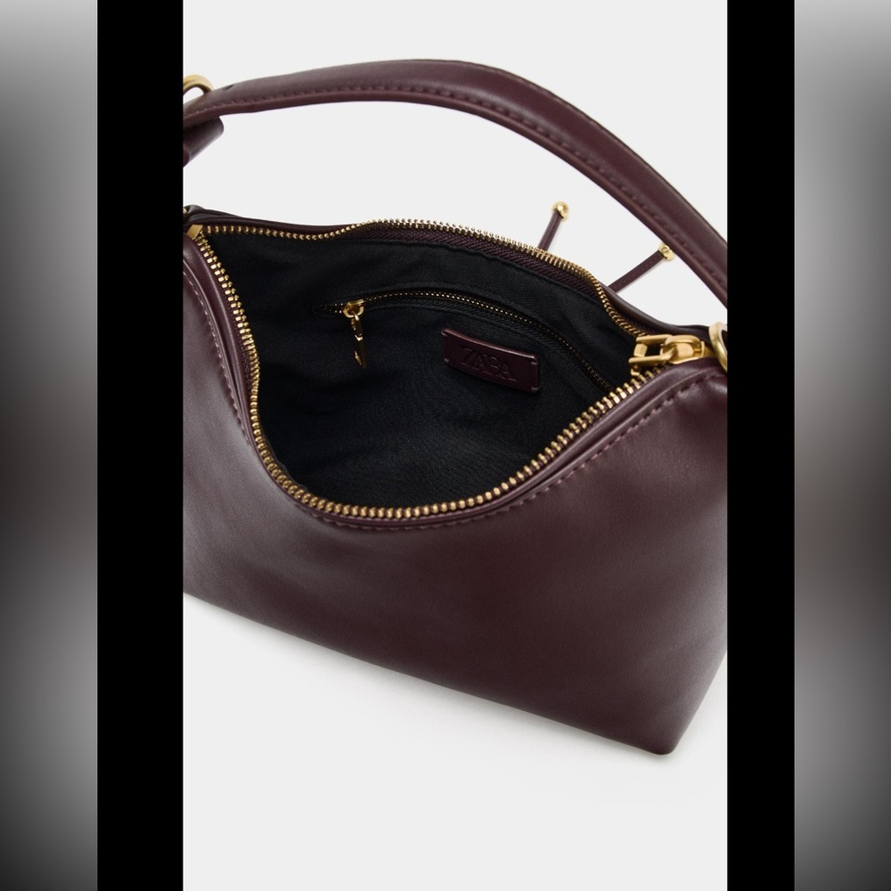Zara NWT dark burgundy faux leather bag - Picture 8 of 9